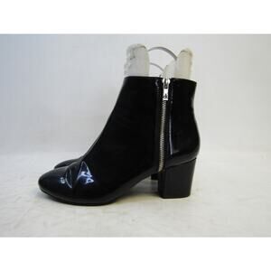 CALVIN KLEIN Womens Size 9.5 M Patient Black Leather Zip Ankle Fashion Boots